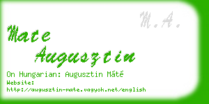 mate augusztin business card