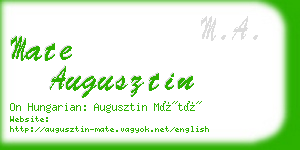 mate augusztin business card